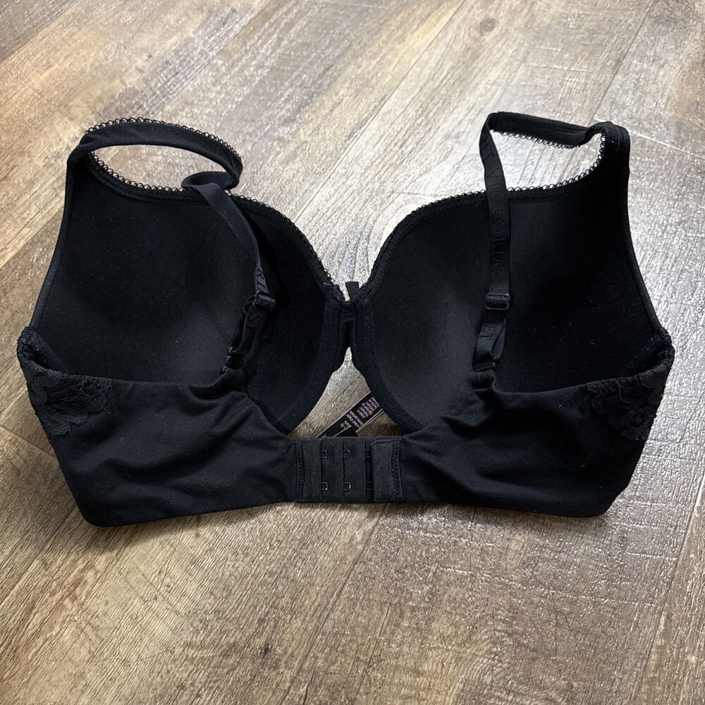Victoria's Secret Perfect Shape Black Lace Lined Underwired Bra Size 34 DD - Picture 3 of 11